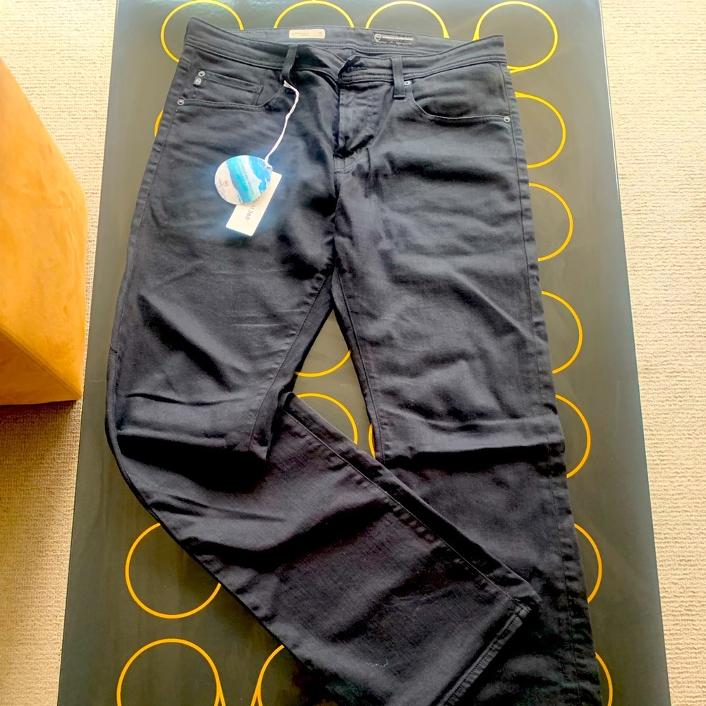 AG jet black jeans, fillmore cut new
